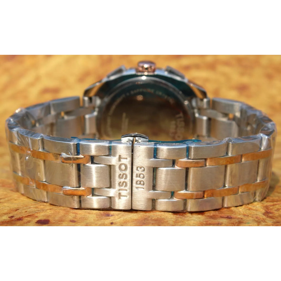 Tissot Two Tone Couturier Tachymeter Swiss Chronograph Men's Black Dial Watch - Picture 8 of 11